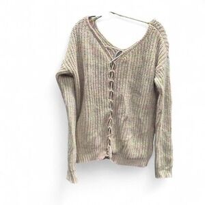 womens neon multi-color sweater rave size medium (m5)